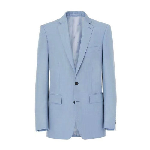 羊毛混纺浅蓝色男士两粒扣西服 BURBERRY/博柏利 巴宝莉 男装 男士西装 男士西服
