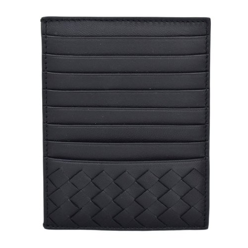 Bottega Veneta/葆蝶家   中性黑色羊皮多层编织卡片夹卡包