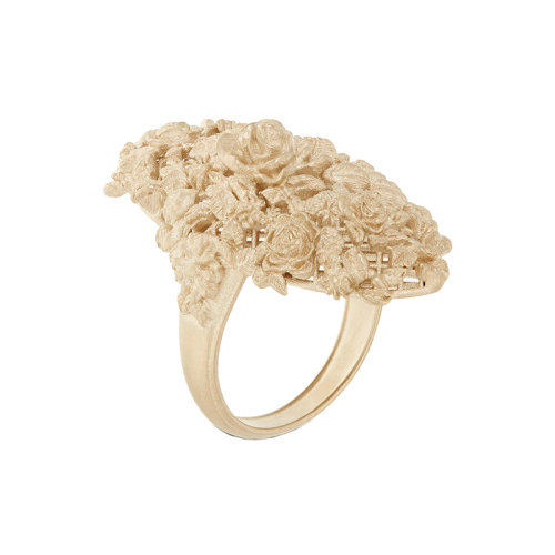 DIOR/迪奥 22新款 女士金色镀金金属鲜花形状戒指R1313WOMMT_D300