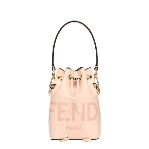 FENDI/芬迪 22春夏新款 女士迷你浅粉色小牛皮可拆卸肩带印花手拿包单肩包8BS010AC9LF14N1