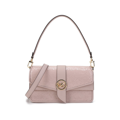 Michael Kors/迈克·科尔斯【22春夏新款】女士Greenwich系列人造革/皮革(装饰亮片除外)手提单肩斜挎包腋下包中号 30H1GGRL2U