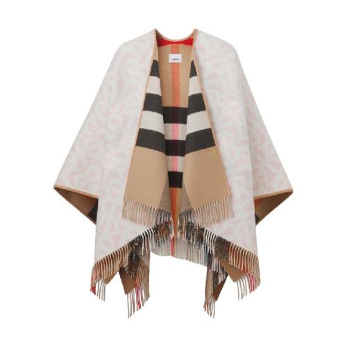  BURBERRY 22年秋冬 女士 专属标识羊毛混纺提花披肩 80531621