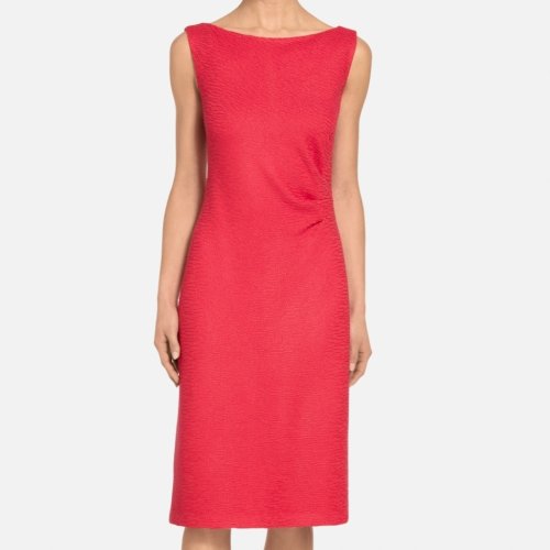 St.John/盛蔷红色奥斯曼针织无袖女士连衣裙K1100A2