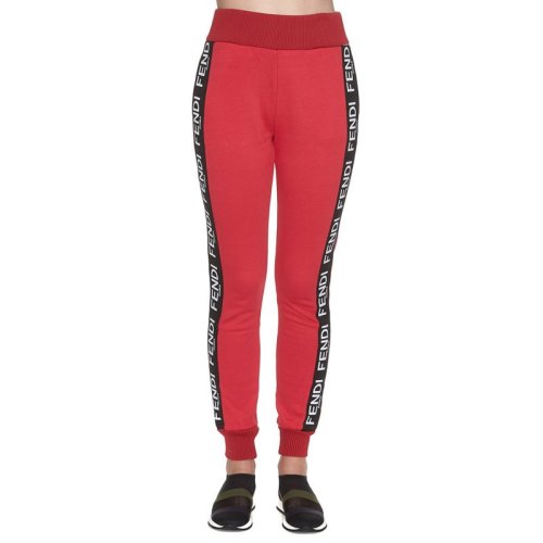FENDI/芬迪 女装 服饰 棉质侧边logo印花时尚休闲长裤 女士运动裤裤装