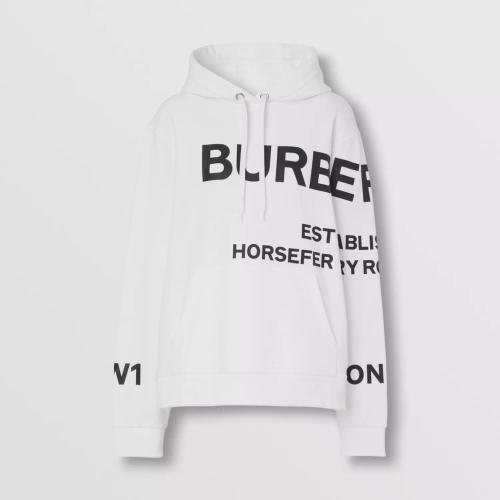  BURBERRY 22年秋冬 女士 Horseferry 印花棉质宽松连帽衫 80487491