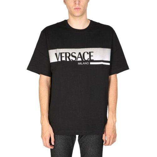  VERSACE/范思哲 男士黑色棉质短袖T恤 1006438 1A04130 1B000 PLFSX
