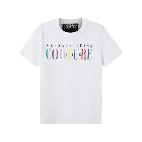  VERSACE JEANS COUTURE 女士白色棉质短袖T恤 72HAHT06 CJ00T 003 PLFSX