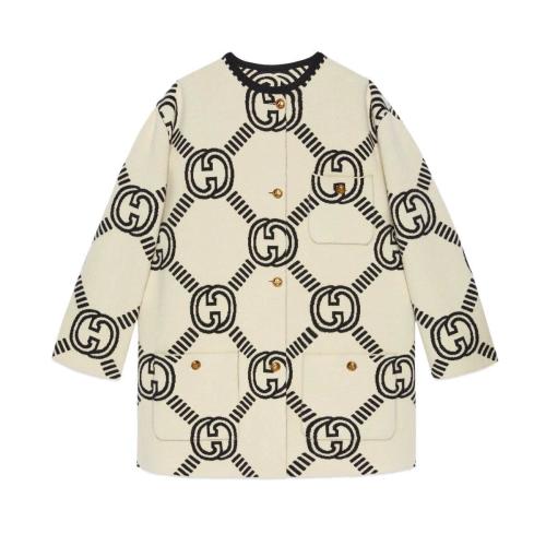  GUCCI古驰 22年秋冬 女士 互扣式双G双面羊毛开衫 678318 XKB5T 9192