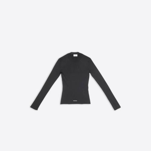  BALENCIAGA巴黎世家 22年秋冬 女士 长袖T恤 Womens Longue Sleeve Crewneck  in Black 678565