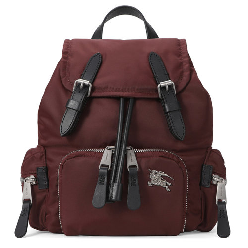 BURBERRY/博柏利 巴宝莉 女士 酒红色织物双肩包背包 80067171 HJH0015X