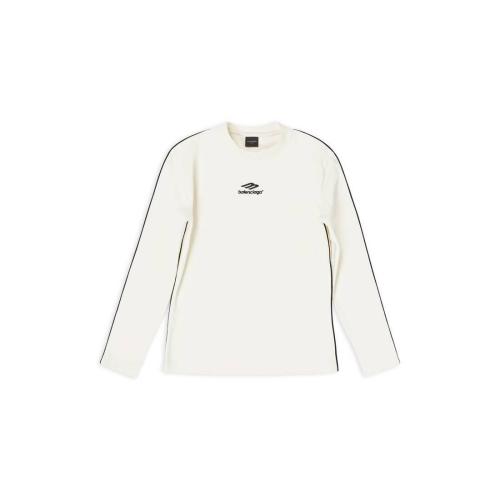  BALENCIAGA巴黎世家 22年秋冬 女士 长袖T恤 3b Sports Icon Piping T-shirt in Off White 720