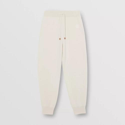  BURBERRY 22年秋冬 女士 专属标识图案羊绒混纺慢跑裤 80465091 预定商品1-3周发货