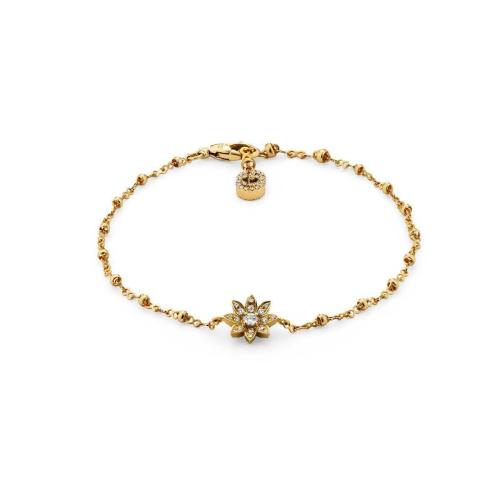 GUCCI古驰 22年秋冬 女士 Gucci花卉造型18k金钻石手镯 581817 J8540 8000
