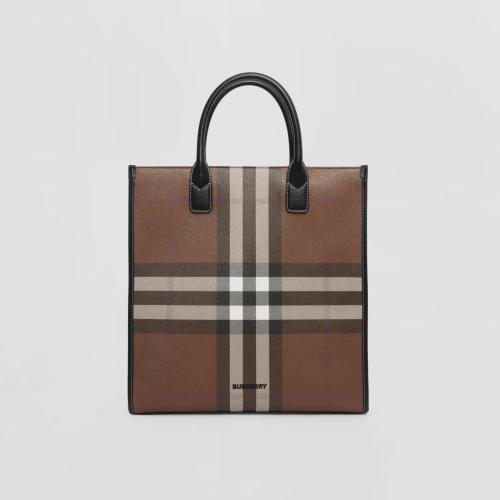  BURBERRY 22年秋冬 男士 大号格纹拼皮革轻便托特包 80644451
