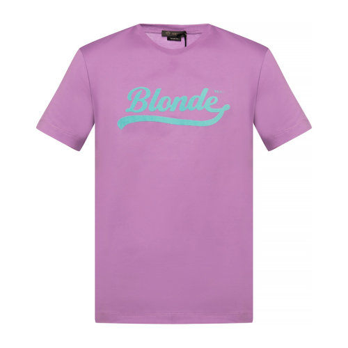 VERSACE/范思哲 男士紫色棉质经典字母徽标印花装饰圆领上衣短袖T恤 A85997-A228806-A1312