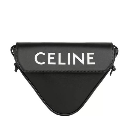 CELINE/赛琳 新款 男士三角形THE DANCING KID印花黑色光滑小牛皮单肩斜挎包195903DCS 38SI【主推】女包