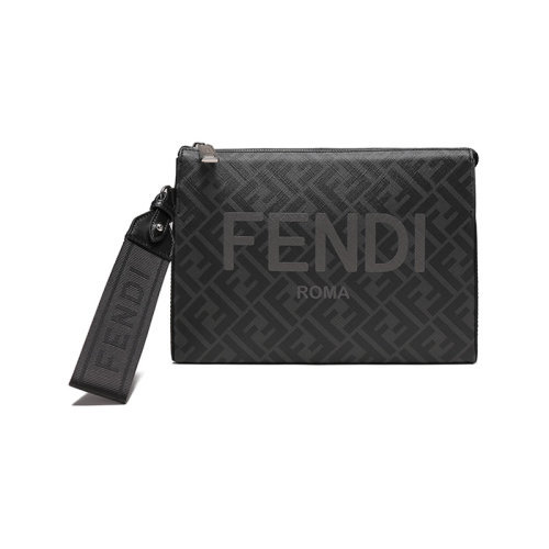 FENDI/芬迪【22秋冬新款】男士涂层面料手拿包LOGO老花图案 7VA564 AJJ4