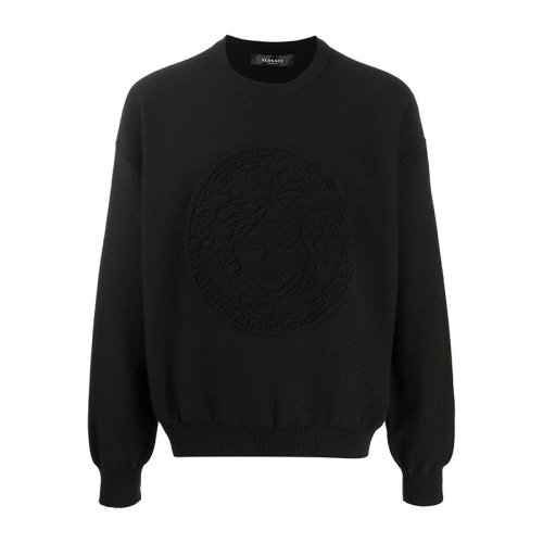 VERSACE/范思哲  男士黑色羊毛时尚休闲上衣毛衣针织衫套头衫 A87561-A236510-A1008