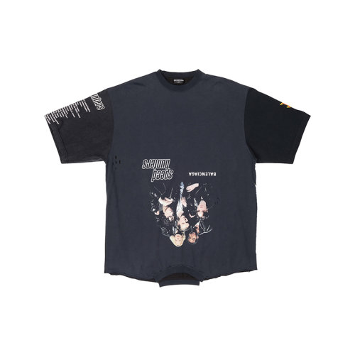 Balenciaga/巴黎世家 22年春夏新款 UPSIDE DOWN SPEED HUNTER系列 女士黑色纯棉短袖T恤698811TMVC91000