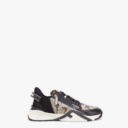  FENDI芬迪 22年秋冬 男士 休闲运动鞋 黑色皮革低帮鞋 7E1453AL71F1ID0