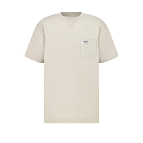 DIOR/迪奥 22年秋冬新款 CD 1947系列 男士米色纯棉平纹针织面料宽松版型短袖T恤243J634B0677_C180