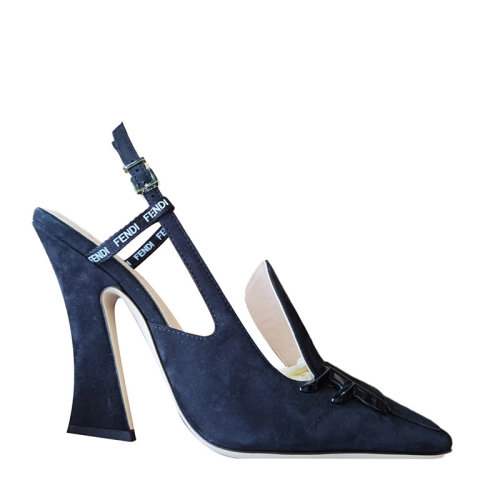 FENDI/芬迪 方头气质 黑色小恶魔 高跟鞋 cc