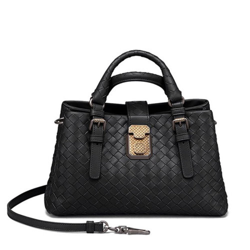 Bottega Veneta/葆蝶家 女士黑色小牛皮单肩包493994VQ13B1000
