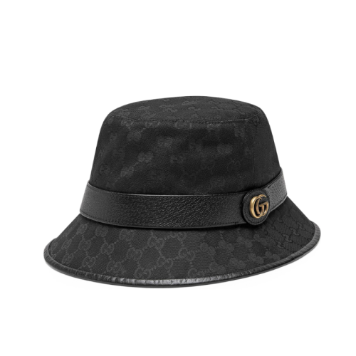 GUCCI/古驰  女士双G帆布黑色渔夫帽子5765874HG531060