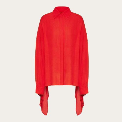  VALENTINO华伦天奴 22年秋冬 女士 长袖衬衫 CHEMISE EN GEORGETTE XB3AB3401MHT43
