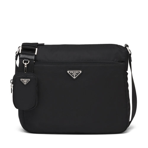 PRADA/普拉达 女士黑色再生尼龙可调节编织肩带附可拆卸小包单斜跨单肩包1BC421_RV44_F0002_V_D1M