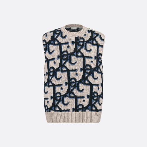 DIOR迪奥 22年秋冬 男士 针织衫 CACTUS JACK DIOR 超大版型无袖针织衫 283M654AT357_C185