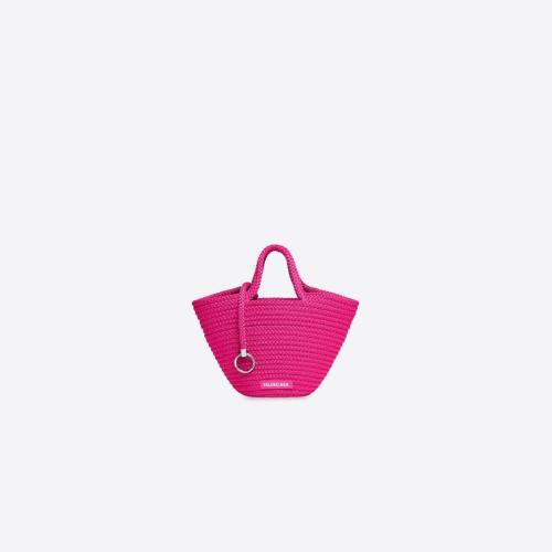  BALENCIAGA巴黎世家 22年春夏 女士 手提包 Womens Ibiza Small Basket With Strap  in Pink 6