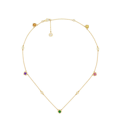 GUCCI/古驰 22春夏新款DoubleG系列 18K金黄金互扣式双G宝石项链662429J81968522