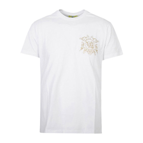 VERSACE JEANS 范思哲牛仔 白色棉圆领经典logo款 男士短袖T恤