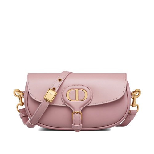  DIOR/迪奥 22新款BOBBY EAST-WEST系列 女士复古粉色光面牛皮革翻盖开合单肩斜挎手提包M9327UMOL_M77P