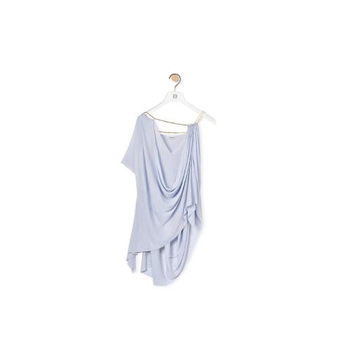  LOEWE罗意威 22年秋冬 女士 短袖衬衫 Chain draped top in viscose S540Y07XA3-5140