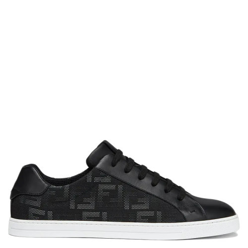 FENDI/芬迪 男士黑色面料 FF提花图案低帮运动鞋7E1455ABNXF1AU4