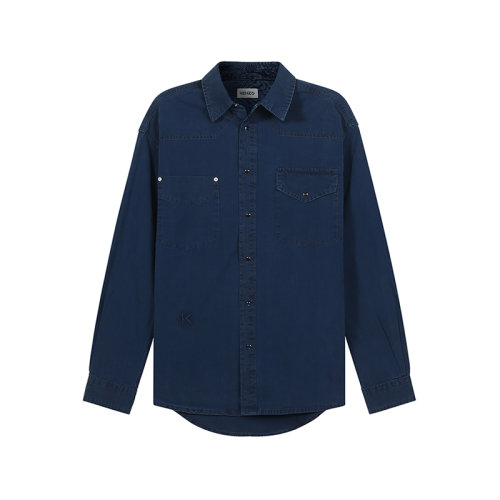 KENZO/高田贤三 男士棉质长袖牛仔衬衫外套 5DC420 1LG