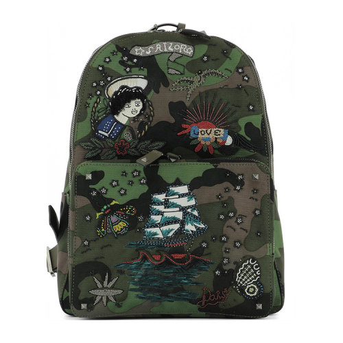 Valentino/华伦天奴 女士 迷彩色织物背包双肩包 NY2B0340ILA A63 HJH0015X