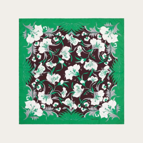  VALENTINO华伦天奴 22年秋冬 女士 围巾 FOULARD EN SOIE STREET FLOWERS XW0EI114RLZPZN