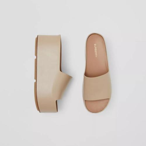  BURBERRY 22年秋冬 女士 皮革厚底高跟凉鞋 80565911