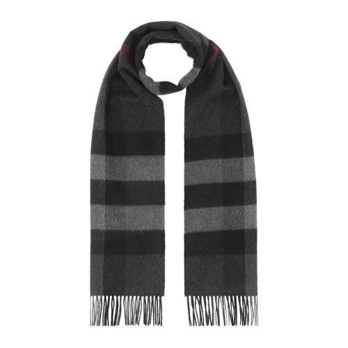 BURBERRY/博柏利【20秋冬新款】男女同款中性藏蓝色羊绒经典复古格纹末端流苏围巾围脖 8015551