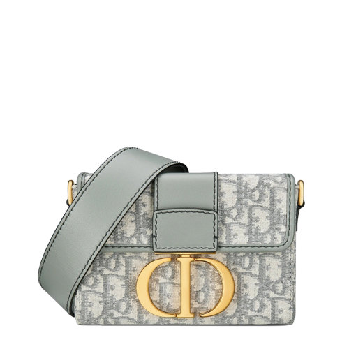 DIOR/迪奥 20  30 MONTAIGNE系列 女士灰色Oblique提花帆布翻盖闭合CD扣单肩斜挎手提包M9204UTZQ_M932