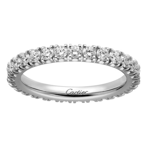 CARTIER/卡地亚 ALLIANCE ETINCELLE系列 18K金铂金镶有29颗明亮切工钻石 结婚求婚订婚戒指B4087100