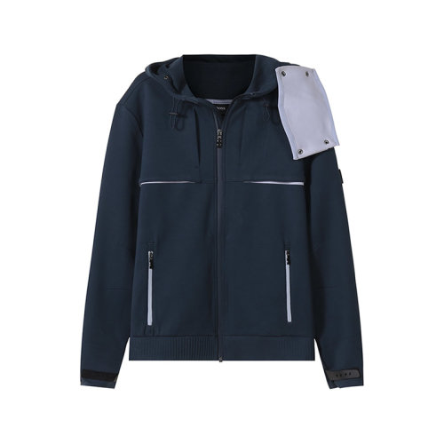 HUGO BOSS/雨果博斯 【22春夏新款】 男士棉质可拆卸面巾连帽拉链卫衣开衫运动衫外套 50462013