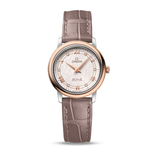 OMEGA/欧米茄 碟飞系列 典雅 精钢 18K金 钻石刻度 石英机芯 女士腕表 424.23.27.60.52.001