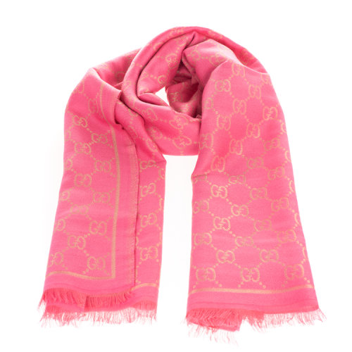 GUCCI/古驰 GG金银丝线莫代尔羊毛混纺围巾 627872 3GF66