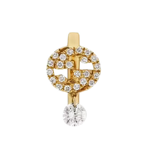 GUCCI/古驰 22春夏新款DoubleG系列 互扣式双G18K金黄金单边耳环679107J85408000