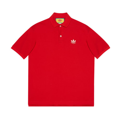 GUCCI/古驰 22年秋冬新款 adidas联名系列 男士红色纯棉Logo印花短袖Polo衫?700497XJEL06290