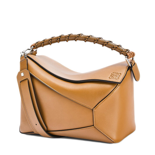 LOEWE/罗意威 Puzzle 女士中号沙漠色纳帕羊皮小牛皮手提单肩包拼图包0010512945